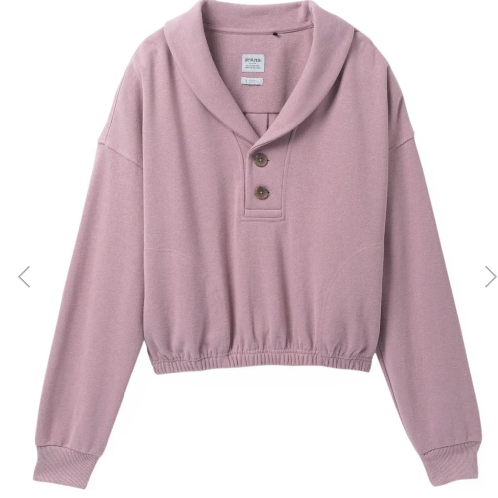 Prana Mauve Shawl Collar Pullover Sweater